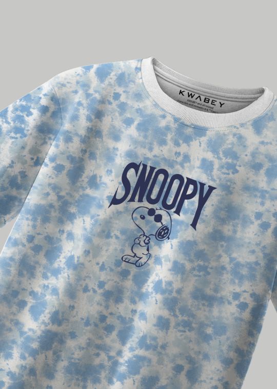 Snoopy Cloud Printed White Oversized T-shirt For Men