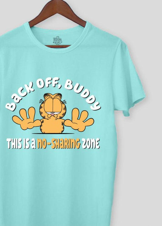No Sharing Zone Garfield Aqua Half Sleeve T-Shirt For Men