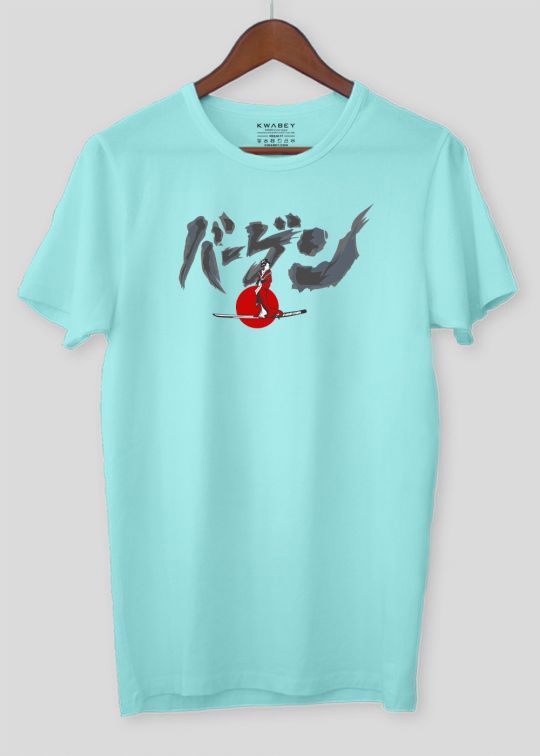 Samurai Aqua Half Sleeve T-Shirt For Men
