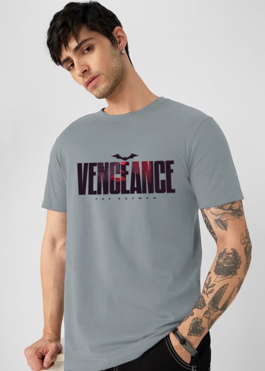 Vengeance The Batman Ultimate Grey Half Sleeve T-Shirt For Men