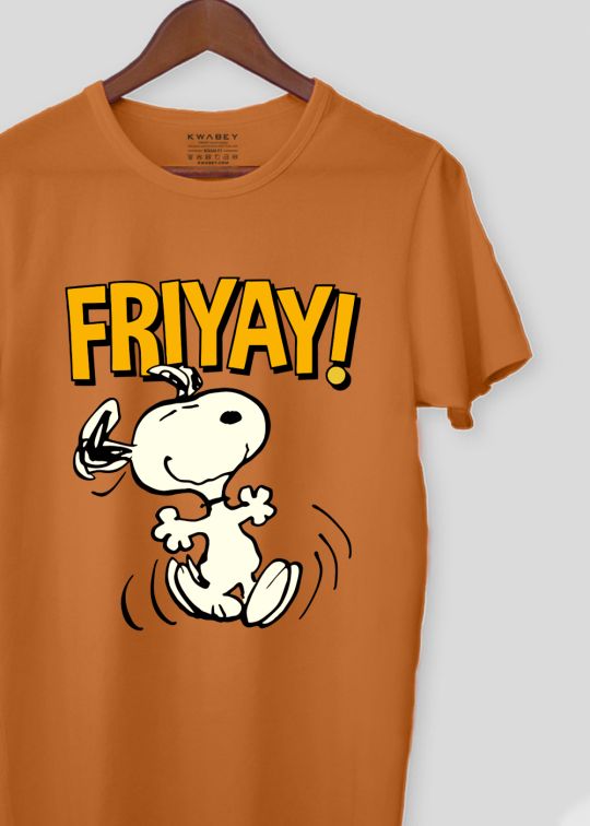 Snoopy Friyay Rust Half Sleeve T-Shirt For Men