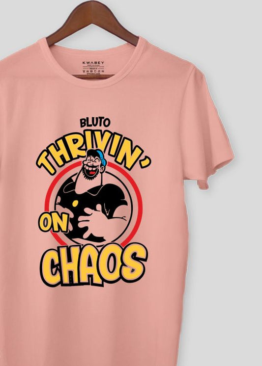 Bluto Chaos Pastel Pink Half Sleeve T-shirt For Men