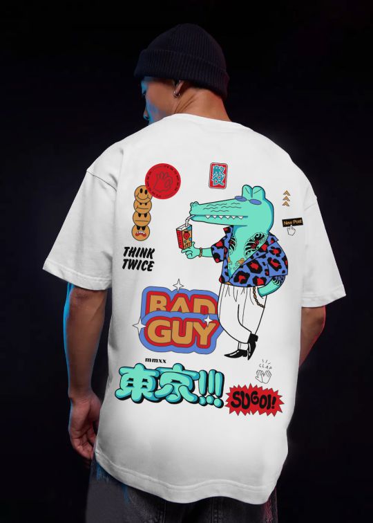 Bad Guy Premium White Oversize T-Shirt for Men