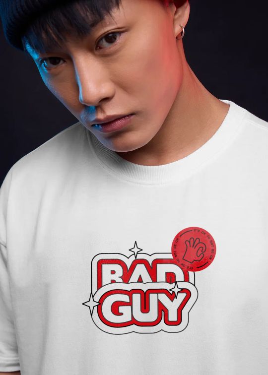Bad Guy Premium White Oversize T-Shirt for Men