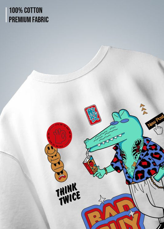 Bad Guy Premium White Oversize T-Shirt for Men