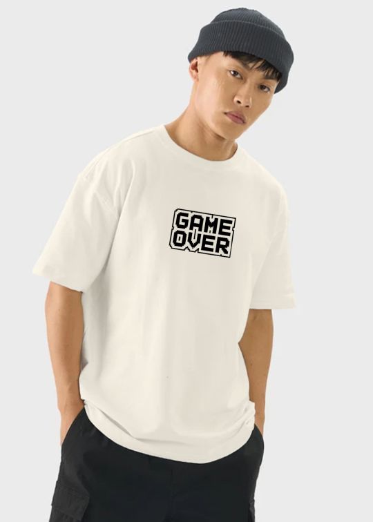 Game Over - Beware The Invasion - Off-White Oversize T-Shirt for Men