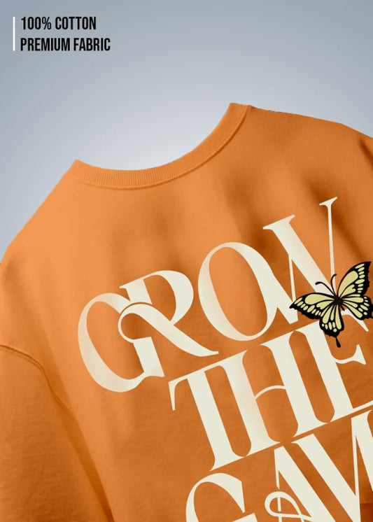 Grow The Game Premium Rust Oversize T-Shirt for Men