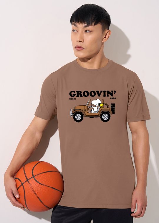 Groovin Mocha Moose Half Sleeve T-Shirt for Men