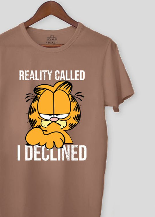Kwabey x Garfield I Declined Mocha Moose Half Sleeve T-Shirt for Men