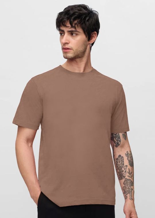 Cherish The Basic Mocha Moose Half Sleeve T Shirt For Men