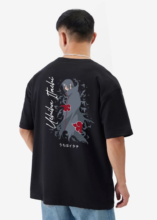 Uchiha Itachi Black Oversized t-shirt For Men