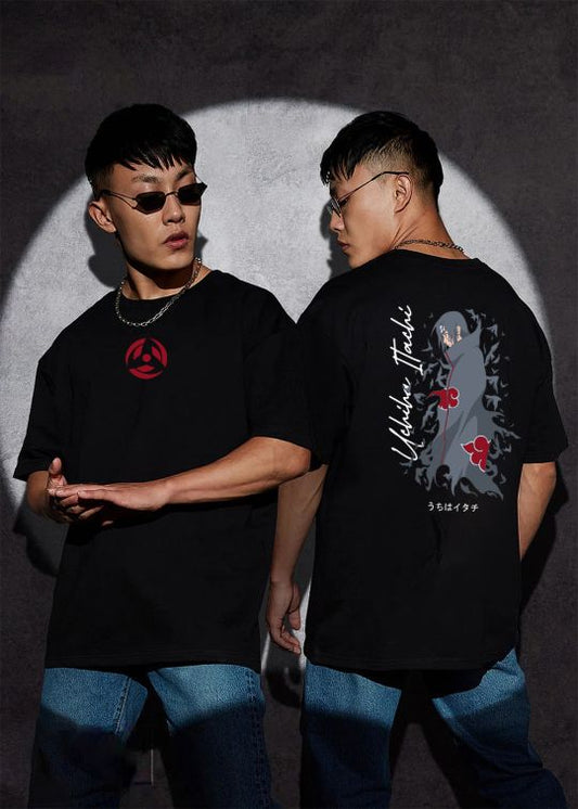Uchiha Itachi Black Oversized t-shirt For Men