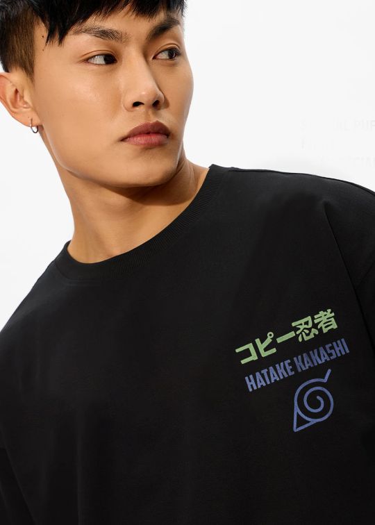 Kakashi Hataka Black Oversized T-Shirt For Men