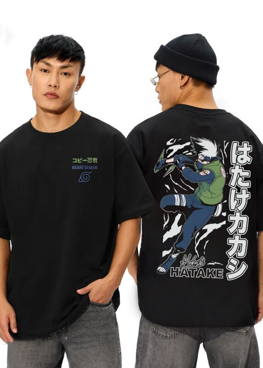 Kakashi Hataka Black Oversized T-Shirt For Men