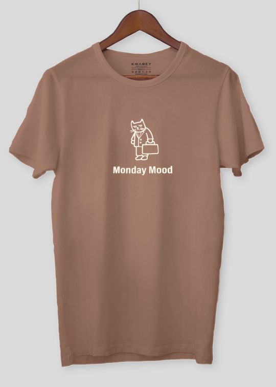 Monday Mood Mocha Moose Half Sleeve T-Shirt for Men