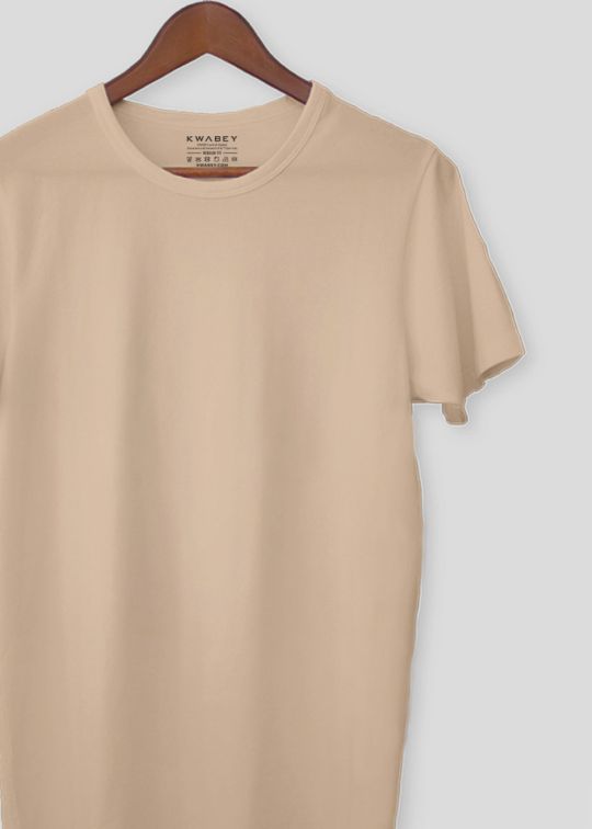 Basic Beige Color Half sleeve T-Shirt for Men