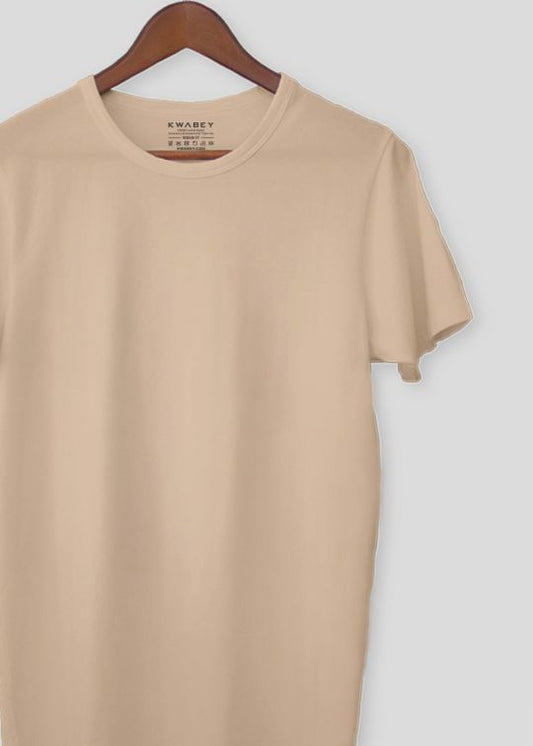 Basic Beige Color Half sleeve T-Shirt for Men