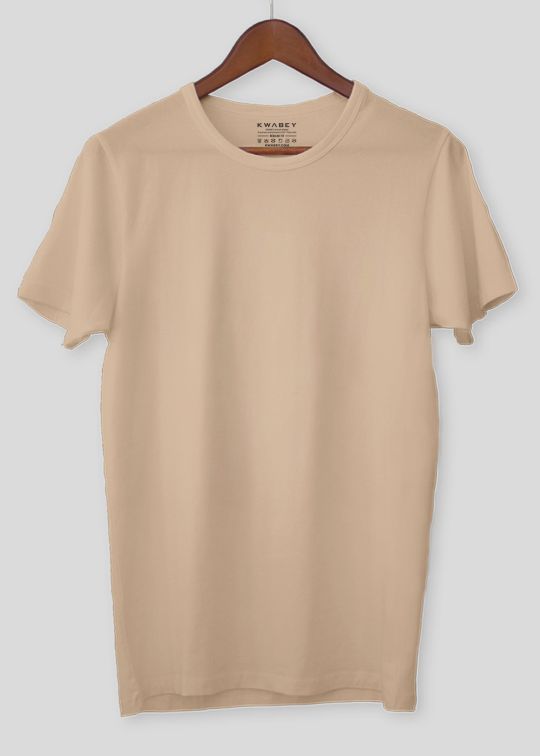 Basic Beige Color Half sleeve T-Shirt for Men