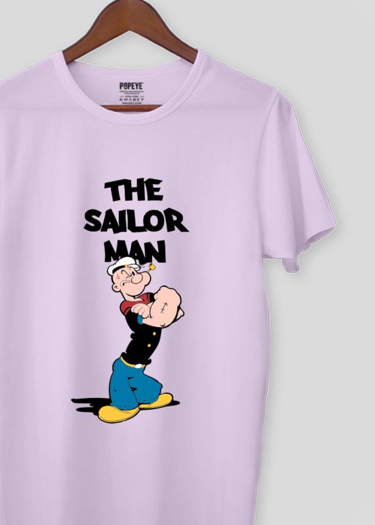 The Sailor Man Popeye Lilac Half Sleeve T-Shirt for Men