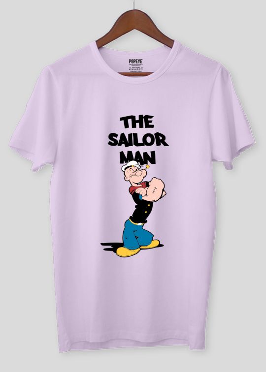 The Sailor Man Popeye Lilac Half Sleeve T-Shirt for Men