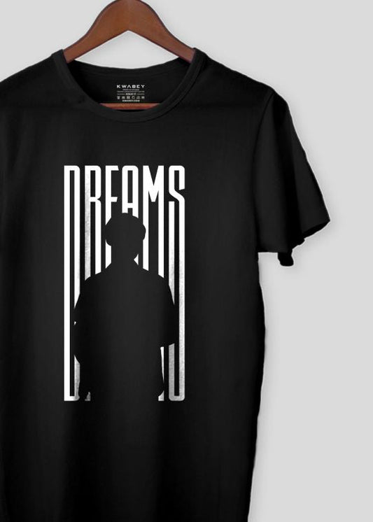 Dreams Black Half Sleeve T-Shirt for Men