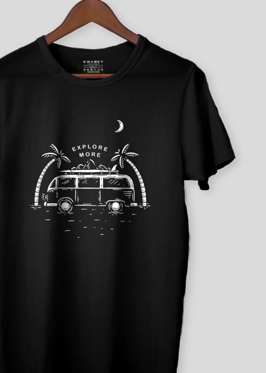 Explore More Black Half Sleeve T-Shirt for Men