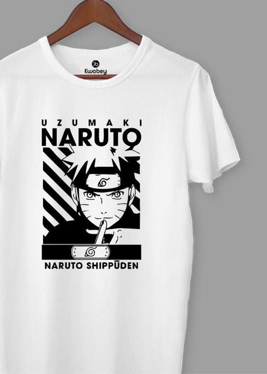 Uzumaki Naruto White Half Sleeve T-shirt For Men