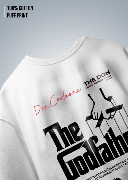 The Godfather Premium White Oversized T-shirt For Men