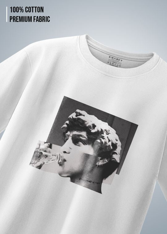 Drink Water Premium White Oversized T-shirt For Men