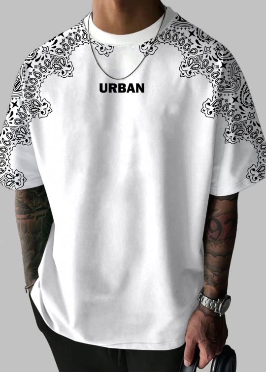 Urban Street Wear Premium White Men Oversized T-shirt