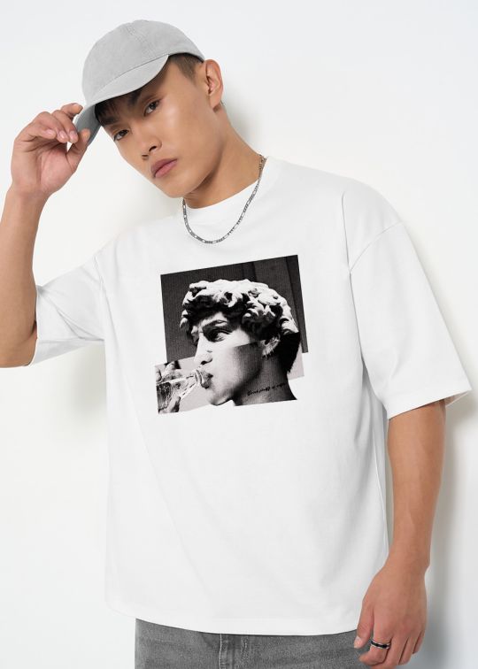 Drink Water Premium White Oversized T-shirt For Men