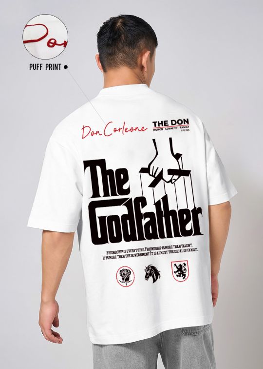 The Godfather Premium White Oversized T-shirt For Men