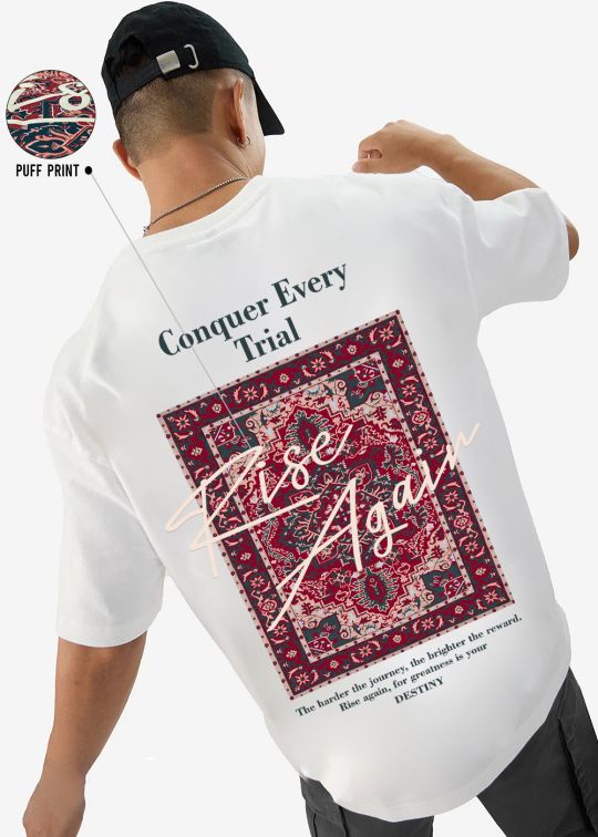 Rise Again Off White Oversized T-shirt For Men