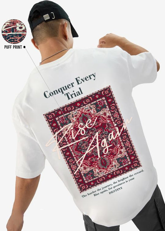 Rise Again Off White Oversized T-shirt For Men