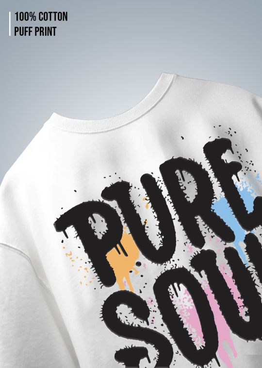 Pure Soul Premium White Men Oversized T-shirt