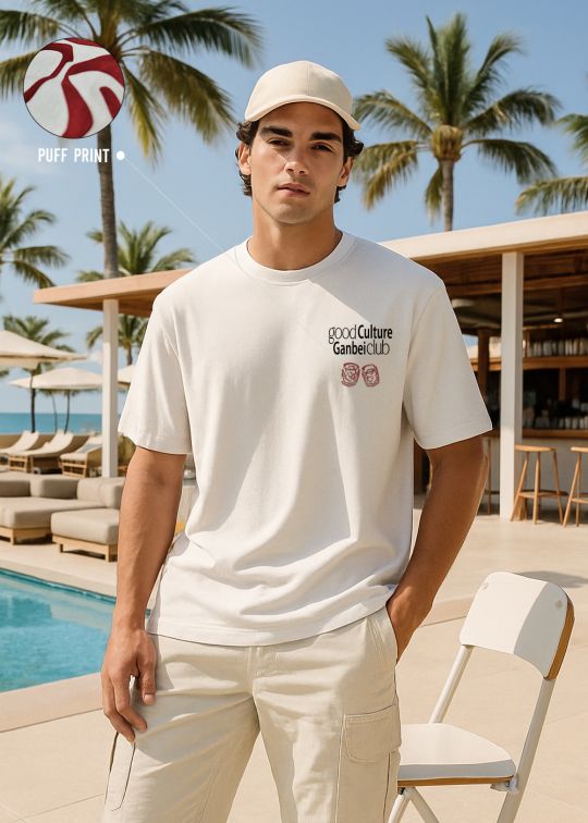 Good Culture Ganbei Club Premium Egg Shell Men Oversized T-shirt