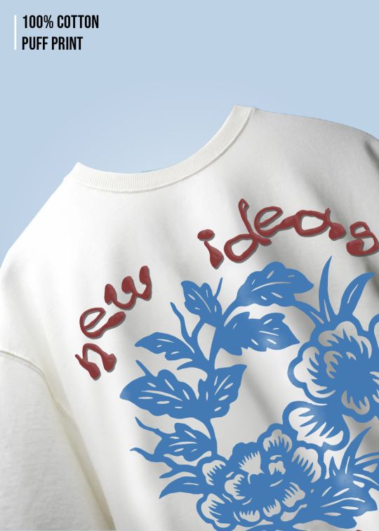 New Ideas Will Bloom Premium Egg Shell Men Oversized T-shirt