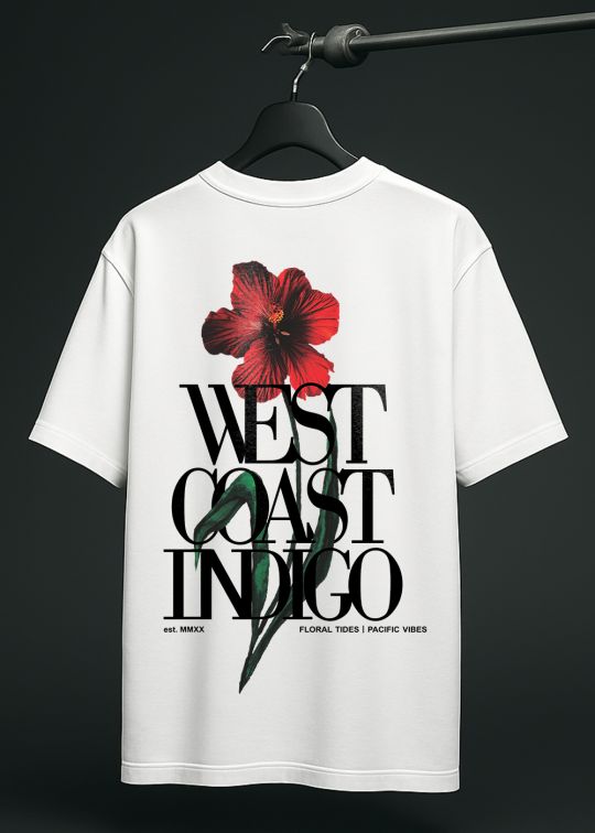 West Coast Indigo Premium Egg Shell Men Oversized T-shirt