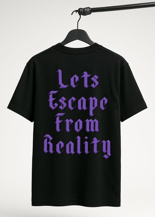 Escape Reality Black Oversized T-shirt For Men
