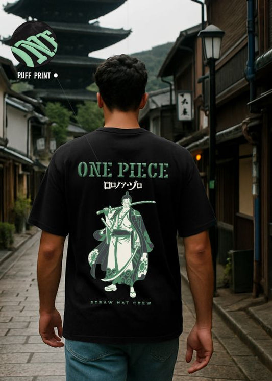 One Piece Premium Black Oversized T-shirt For Men