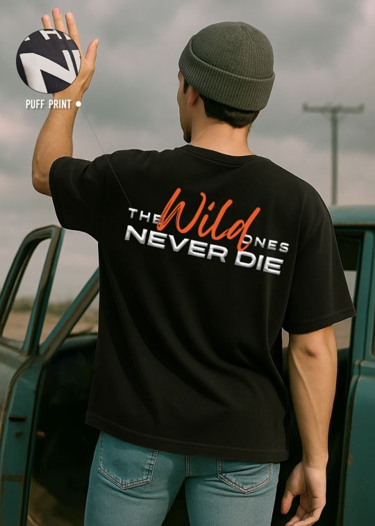The Wild Never Die Premium Black Oversized T-shirt For Men