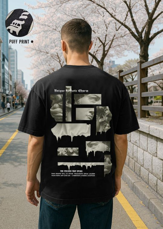 Unique Artistic Charm Premium Black Oversized T-shirt For Men