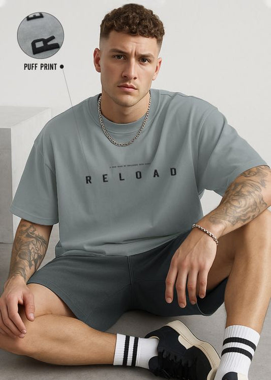 Reload Premium Ultimate Grey Oversized T-shirt For Men