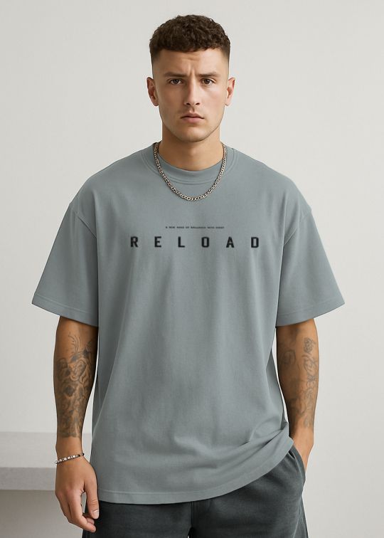 Reload Premium Ultimate Grey Oversized T-shirt For Men