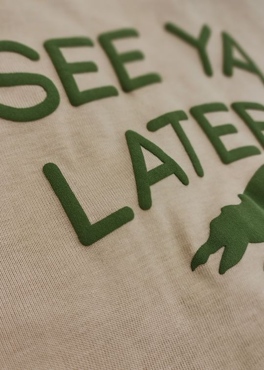 See Ya Later Premium Beige Oversized T-shirt For Men