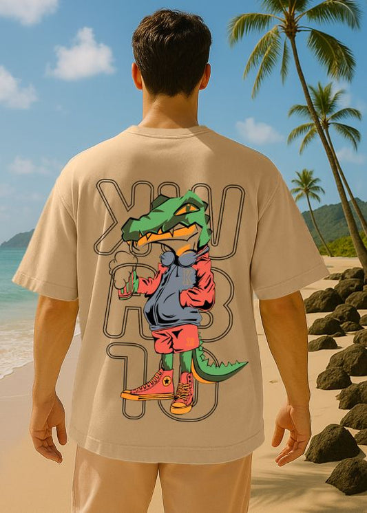 See Ya Later Premium Beige Oversized T-shirt For Men