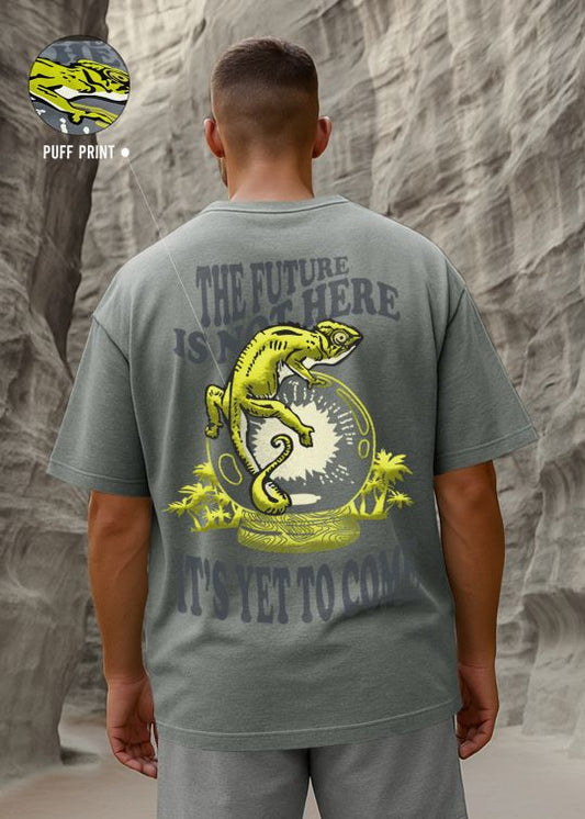 Future is not here Premium Ultimate Grey Oversized T-shirt For Men