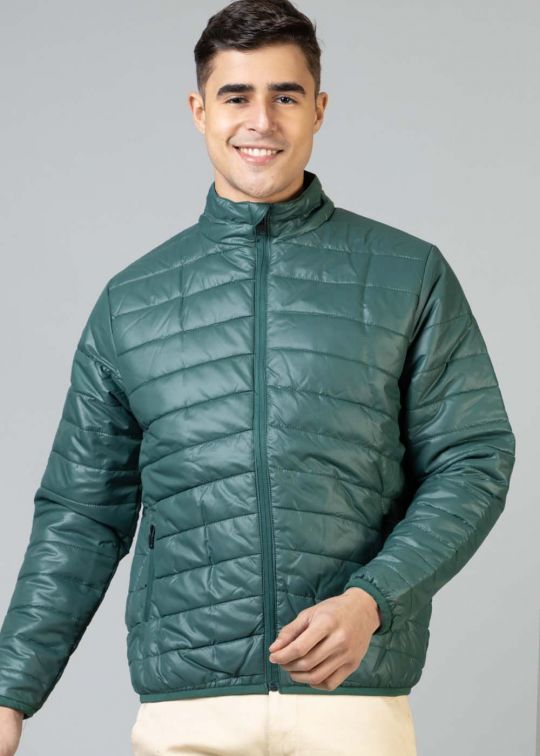 Green Puffer Jacket For Men