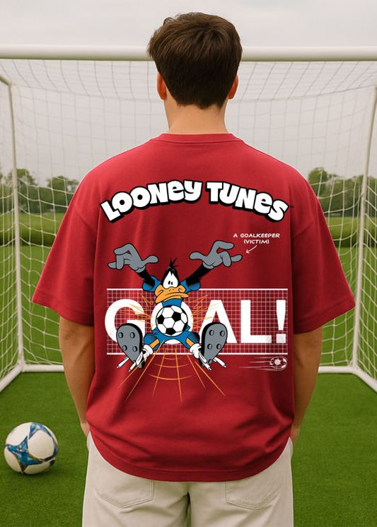 Goal Daffy Duck Premium Red Oversized T-shirt For Men