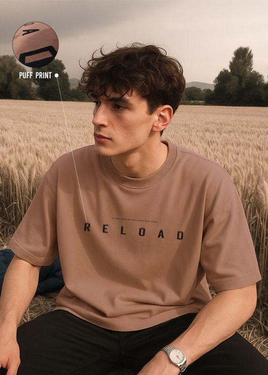 Reload Premium Mocha Moose Oversized T-shirt For Men